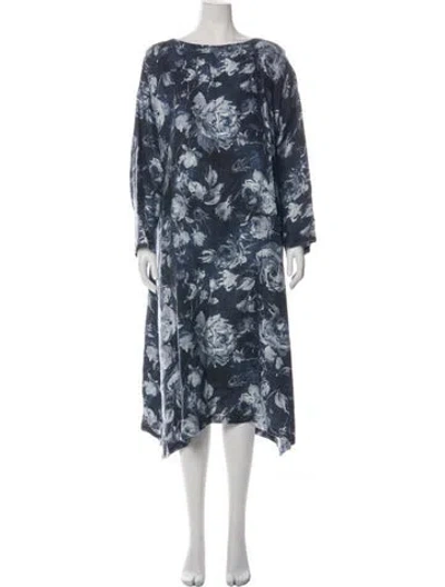 Pre-owned Eskandar Linen Long Dress W/ Tags In Blue