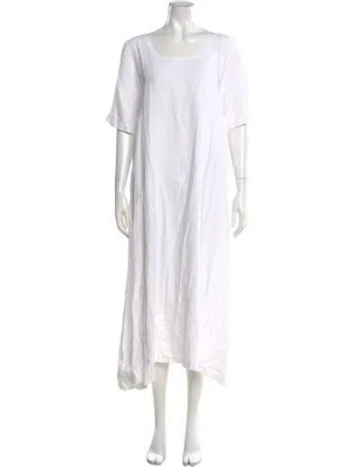 Pre-owned Eskandar Linen Long Dress In White