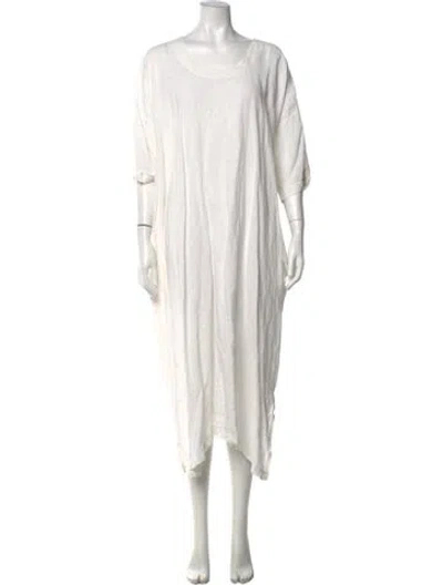 Pre-owned Eskandar Linen Long Dress In White