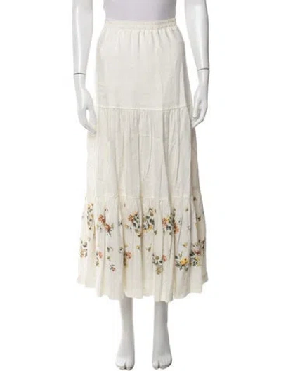 Pre-owned Eskandar Linen Long Skirt In Neutrals