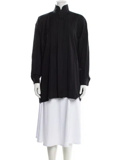 Pre-owned Eskandar Linen Long Sleeve Blouse In Gray