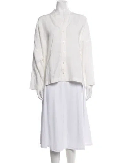 Pre-owned Eskandar Linen Long Sleeve Button-up Top In Neutral