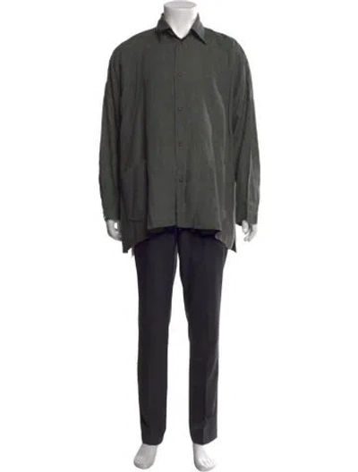 Pre-owned Eskandar Linen Long Sleeve Shirt In Grey