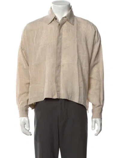 Pre-owned Eskandar Linen Long Sleeve Shirt In Neutrals
