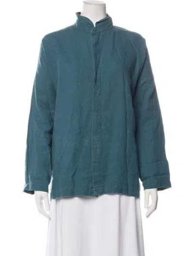 Pre-owned Eskandar Linen Long Sleeve Top In Blue