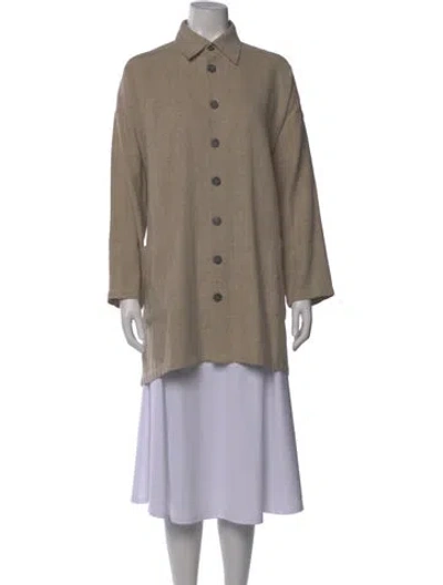 Pre-owned Eskandar Linen Long Sleeve Top In Neutral