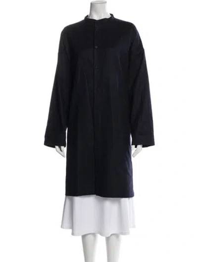 Pre-owned Eskandar Linen Long Sleeve Tunic In Blue