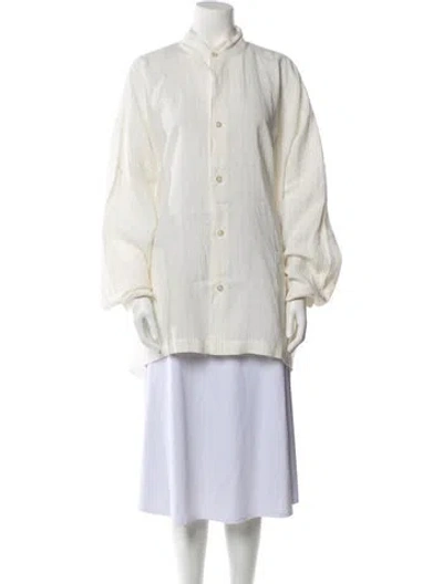 Pre-owned Eskandar Linen Long Sleeve Tunic In Neutral
