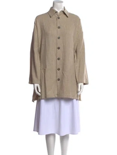 Pre-owned Eskandar Linen Long Sleeve Tunic In Neutral