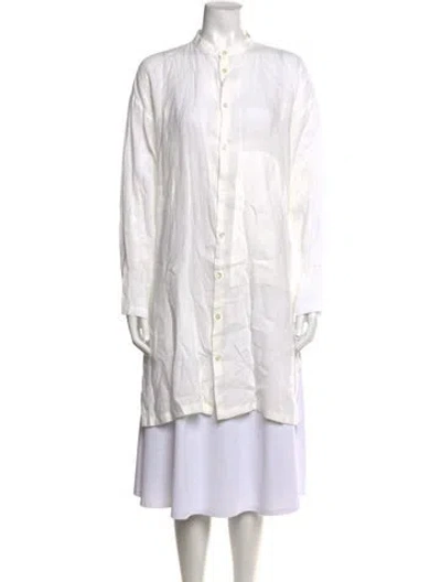 Pre-owned Eskandar Linen Long Sleeve Tunic In Neutral