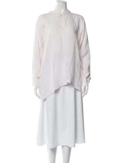 Pre-owned Eskandar Linen Long Sleeve Tunic In Pink