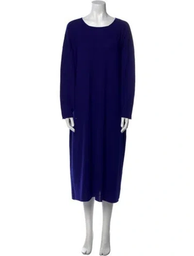 Pre-owned Eskandar Linen Midi Length Dress In Blue