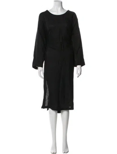 Pre-owned Eskandar Linen Midi Length Dress In Blue