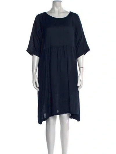 Pre-owned Eskandar Linen Midi Length Dress In Blue