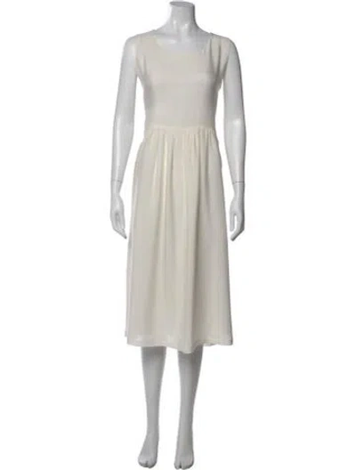 Pre-owned Eskandar Linen Midi Length Dress In Gray