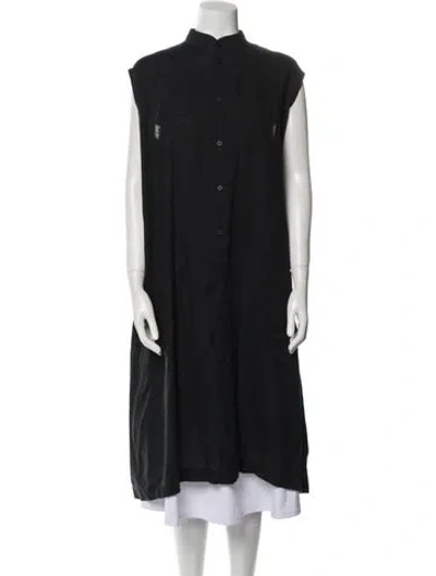 Pre-owned Eskandar Linen Midi Length Dress In Multi