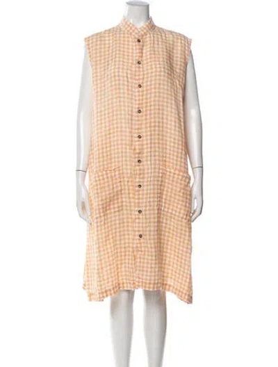 Pre-owned Eskandar Linen Midi Length Dress In Multicolor