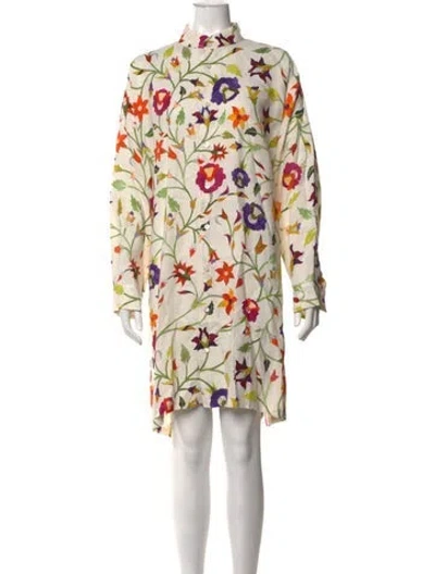 Pre-owned Eskandar Linen Midi Length Dress In Multicolor