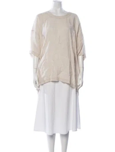 Pre-owned Eskandar Linen Midi Length Dress In Neutral