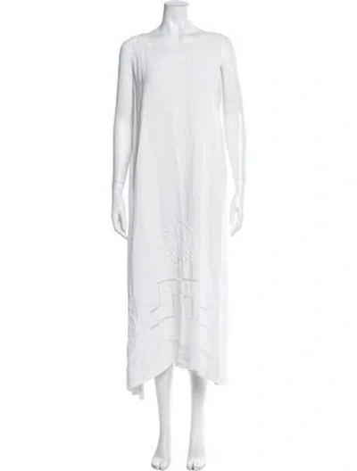 Pre-owned Eskandar Linen Midi Length Dress In Neutrals