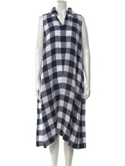 Pre-owned Eskandar Linen Midi Length Dress In White