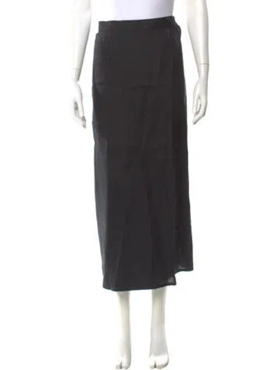 Pre-owned Eskandar Linen Midi Length Skirt In Gray