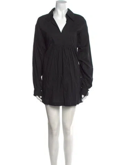 Pre-owned Eskandar Linen Mini Dress In Black