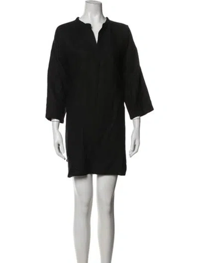 Pre-owned Eskandar Linen Mini Dress In Black