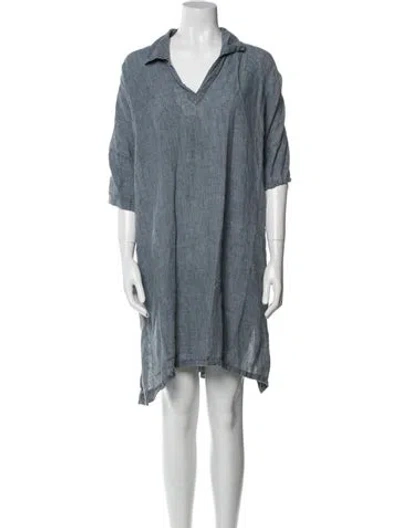 Pre-owned Eskandar Linen Mini Dress In Blue