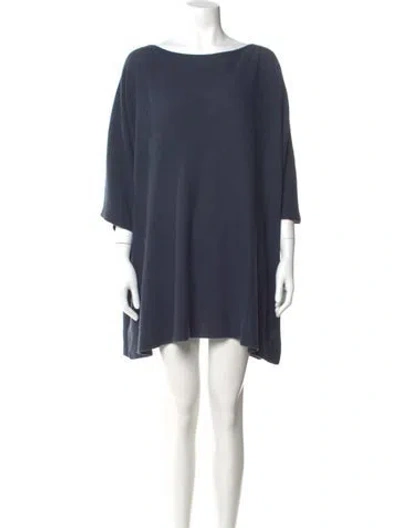 Pre-owned Eskandar Linen Mini Dress In Blue