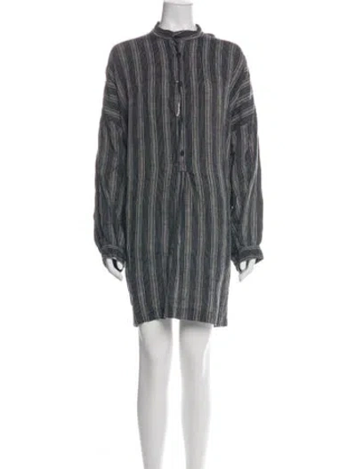 Pre-owned Eskandar Linen Mini Dress In Green