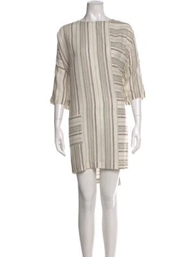 Pre-owned Eskandar Linen Mini Dress In Neutral