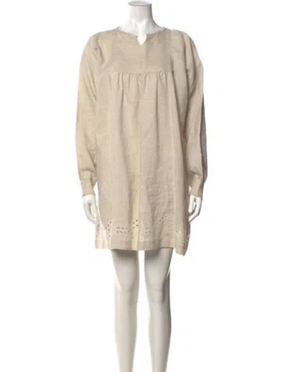 Pre-owned Eskandar Linen Mini Dress In Neutrals