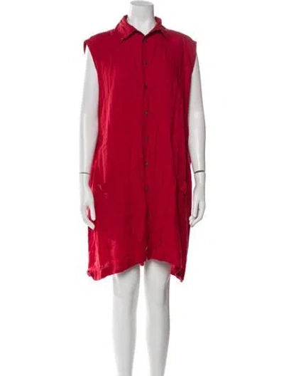 Pre-owned Eskandar Linen Mini Dress In Red