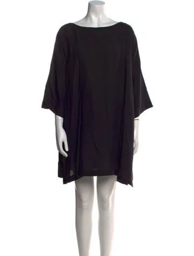Pre-owned Eskandar Linen Mini Dress W/ Tags In Black