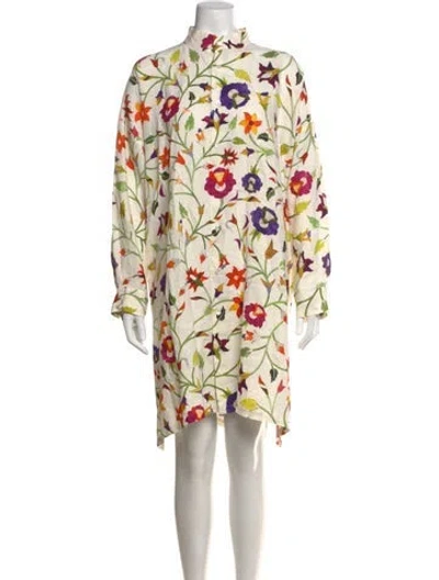 Pre-owned Eskandar Linen Mini Dress W/ Tags In Neutrals