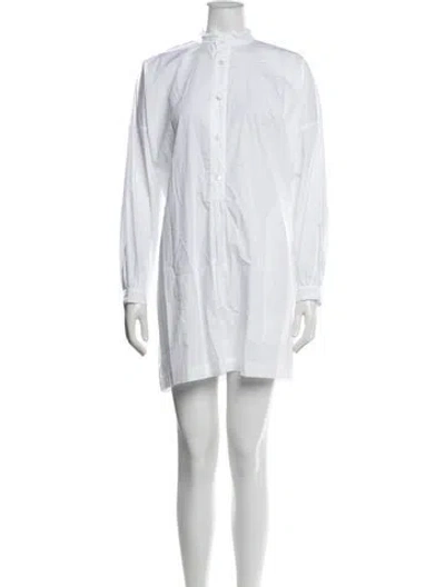 Pre-owned Eskandar Linen Mini Dress In White