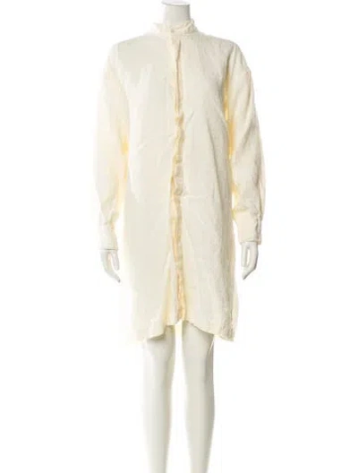 Pre-owned Eskandar Linen Mini Dress In Yellow