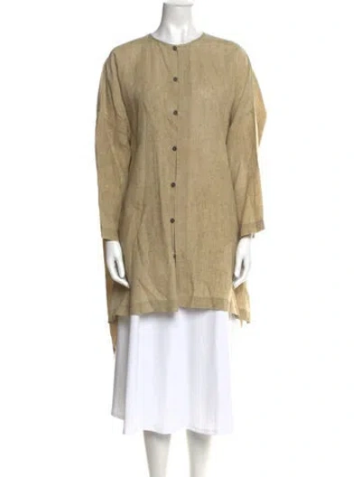 Pre-owned Eskandar Linen Mock Neck Tunic In Neutral