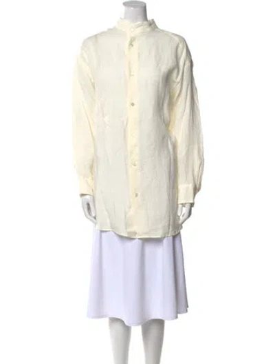 Pre-owned Eskandar Linen Mock Neck Tunic In Neutral