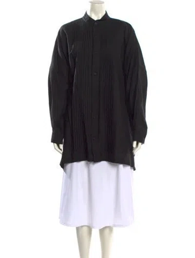 Pre-owned Eskandar Linen Mock Neck Tunic W/ Tags In Black