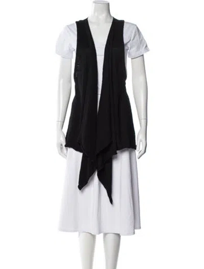 Pre-owned Eskandar Linen Open Front Sweater In Black