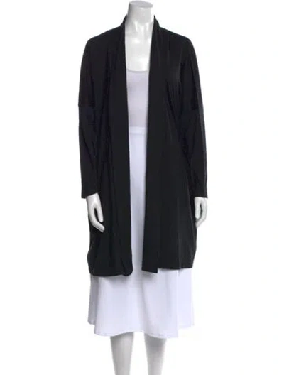 Pre-owned Eskandar Linen Open Front Sweater In Black