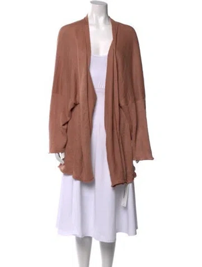 Pre-owned Eskandar Linen Open Front Sweater In Brown