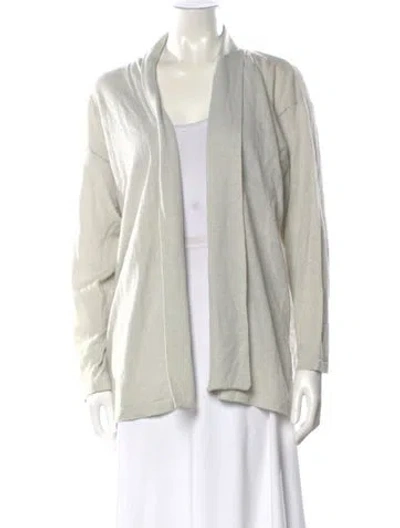 Pre-owned Eskandar Linen Open Front Sweater In Gray