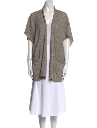 Pre-owned Eskandar Linen Open Front Sweater In Neutral
