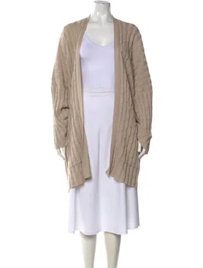Pre-owned Eskandar Linen Open Front Sweater In Neutral