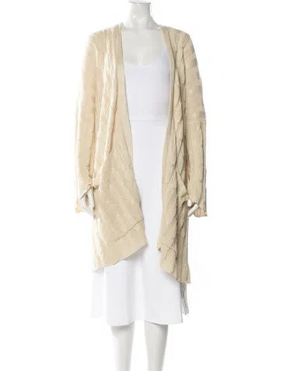 Pre-owned Eskandar Linen Open Front Sweater In Neutral
