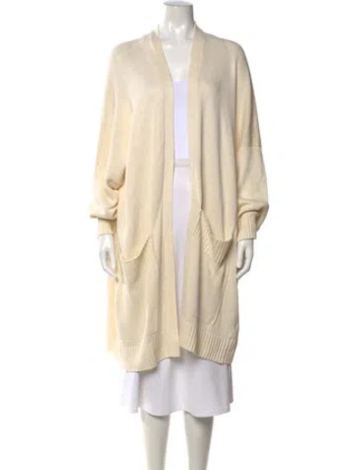 Pre-owned Eskandar Linen Open Front Sweater In Neutral