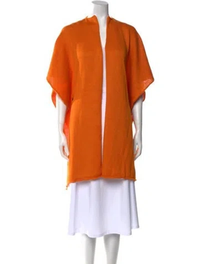 Pre-owned Eskandar Linen Open Front Sweater In Orange